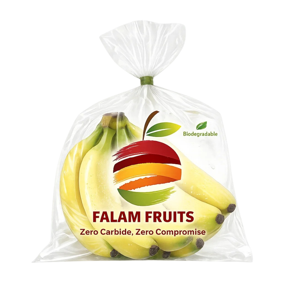 Premium carbide free bananas in eco-friendly packaging